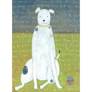 White Boy Dog (Grey Wood) - Art Print