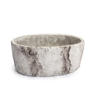 ***Large Shallow Cement Pot with Rounded Bottom 11" x 6" x 5"