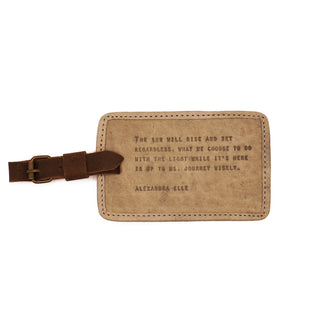 Alexandra Elle Leather Luggage Tag in Sage