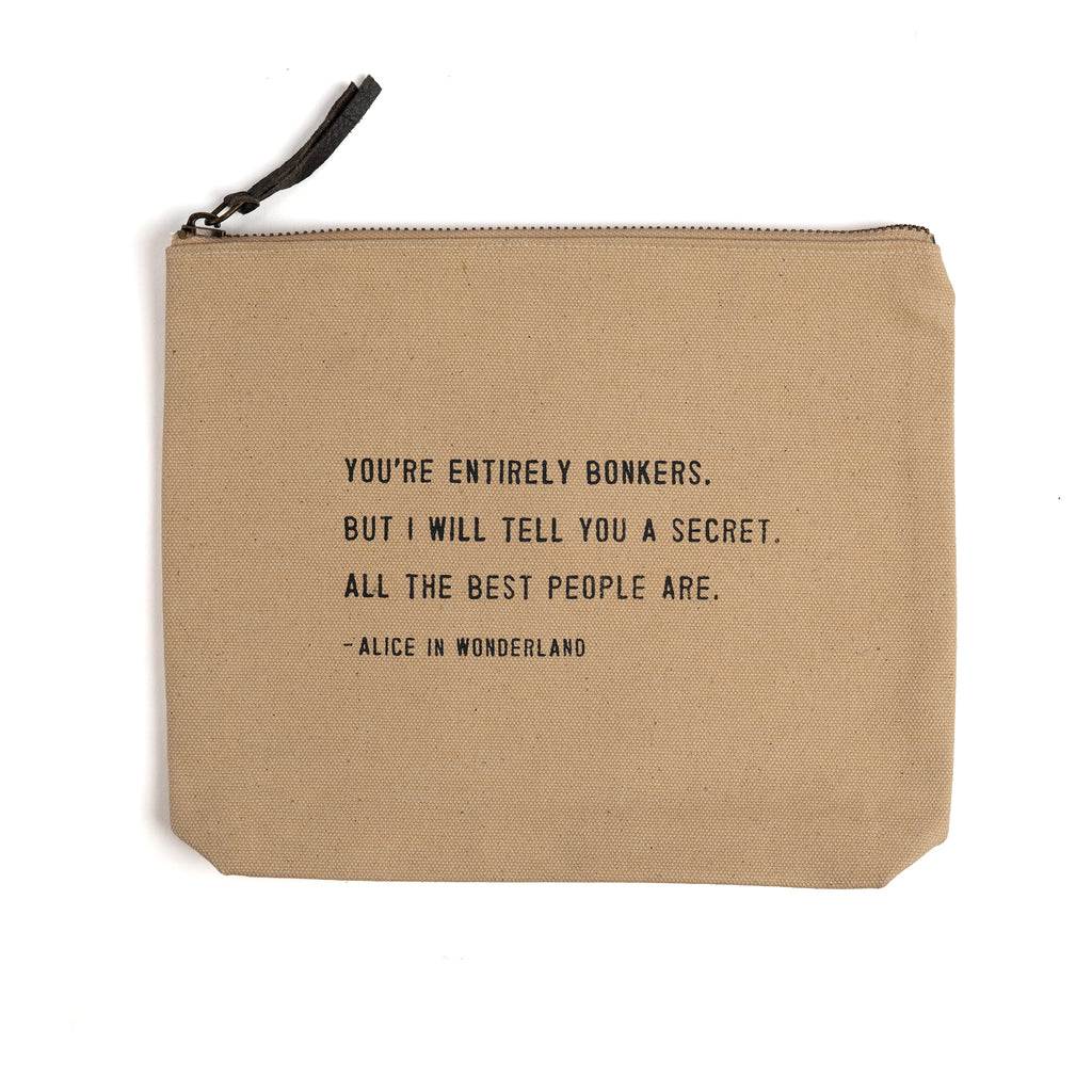 Bonkers Canvas Zip Bag - Flax