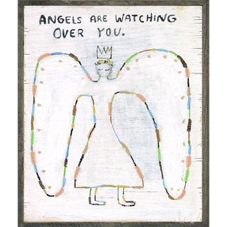 Angels Are Watching (Grey Wood) - Art Print