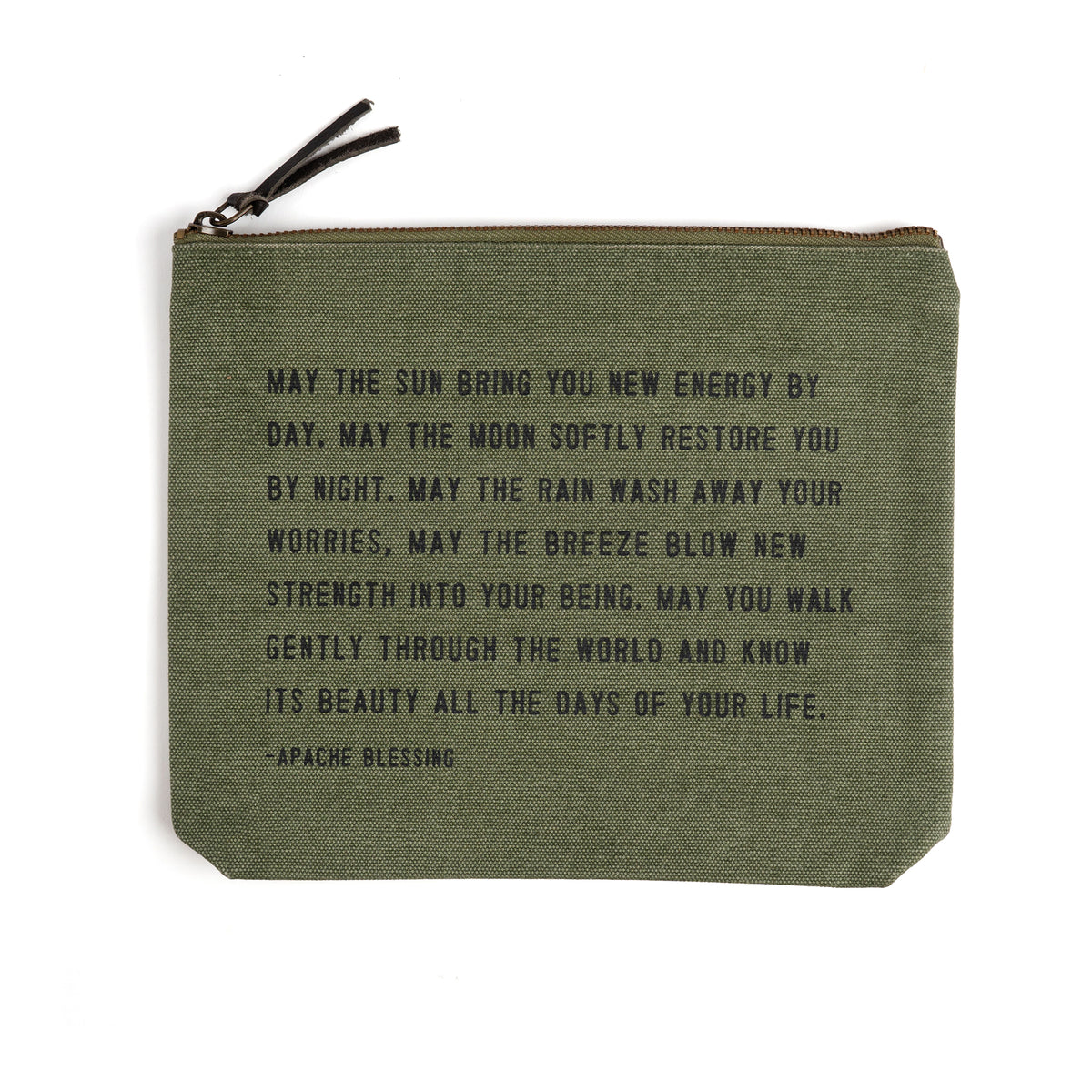 May The Sun Bring You Canvas Zip Bag - Rosemary