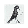 Black Bird Hello I Love You Art Tile