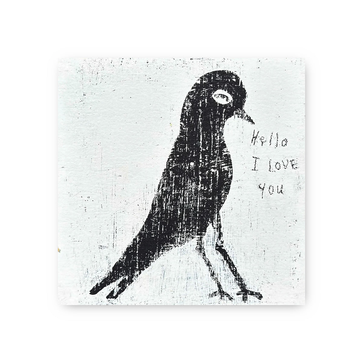 Black Bird Hello I Love You Art Tile