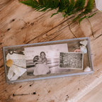 ***Skinny Rectangle Glass And Zinc Memory Box - 12x5x2
