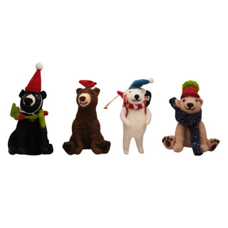 Felt Sleuth of Bear Ornaments - Set of 4