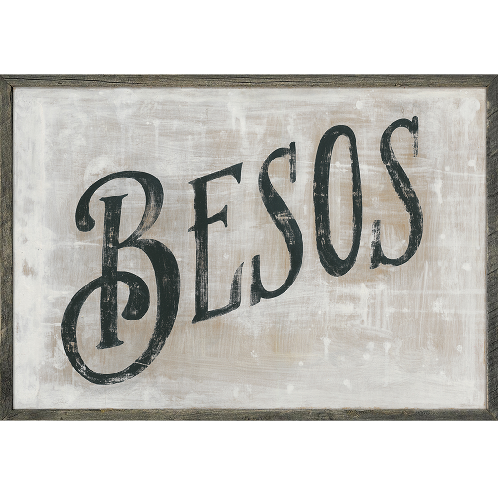 Besos Art Print - Grey Wood