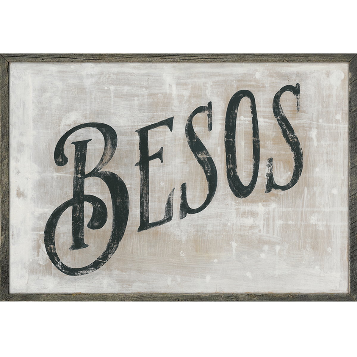 Besos Art Print - Grey Wood