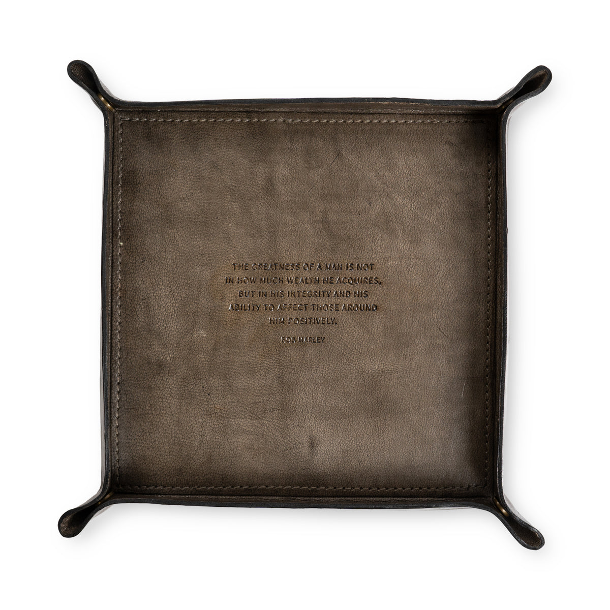 The Greatness of a Man Leather Catchall