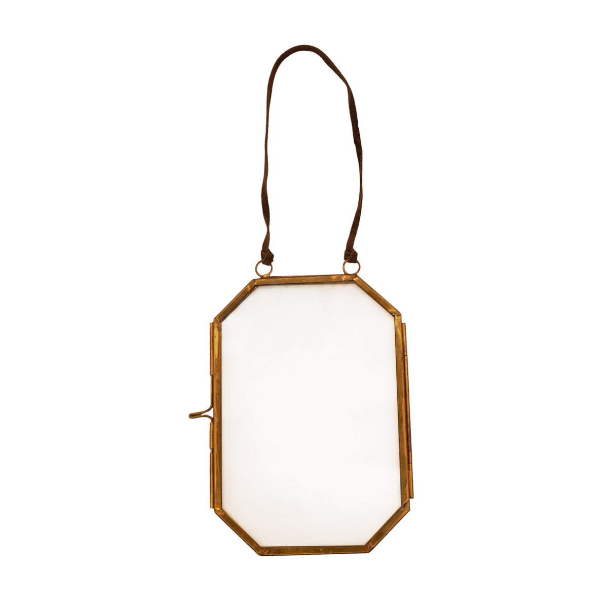 Octagon Brass Hanging Frame 3.75x5.5 - Vertical