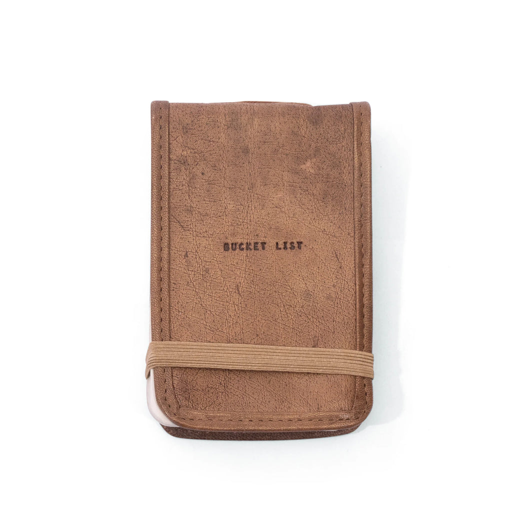 Bucket List Mini Signature Leather Journal - Maple