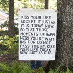 ***Kiss Your Life Hand Painted Wall Tarp - 36x48