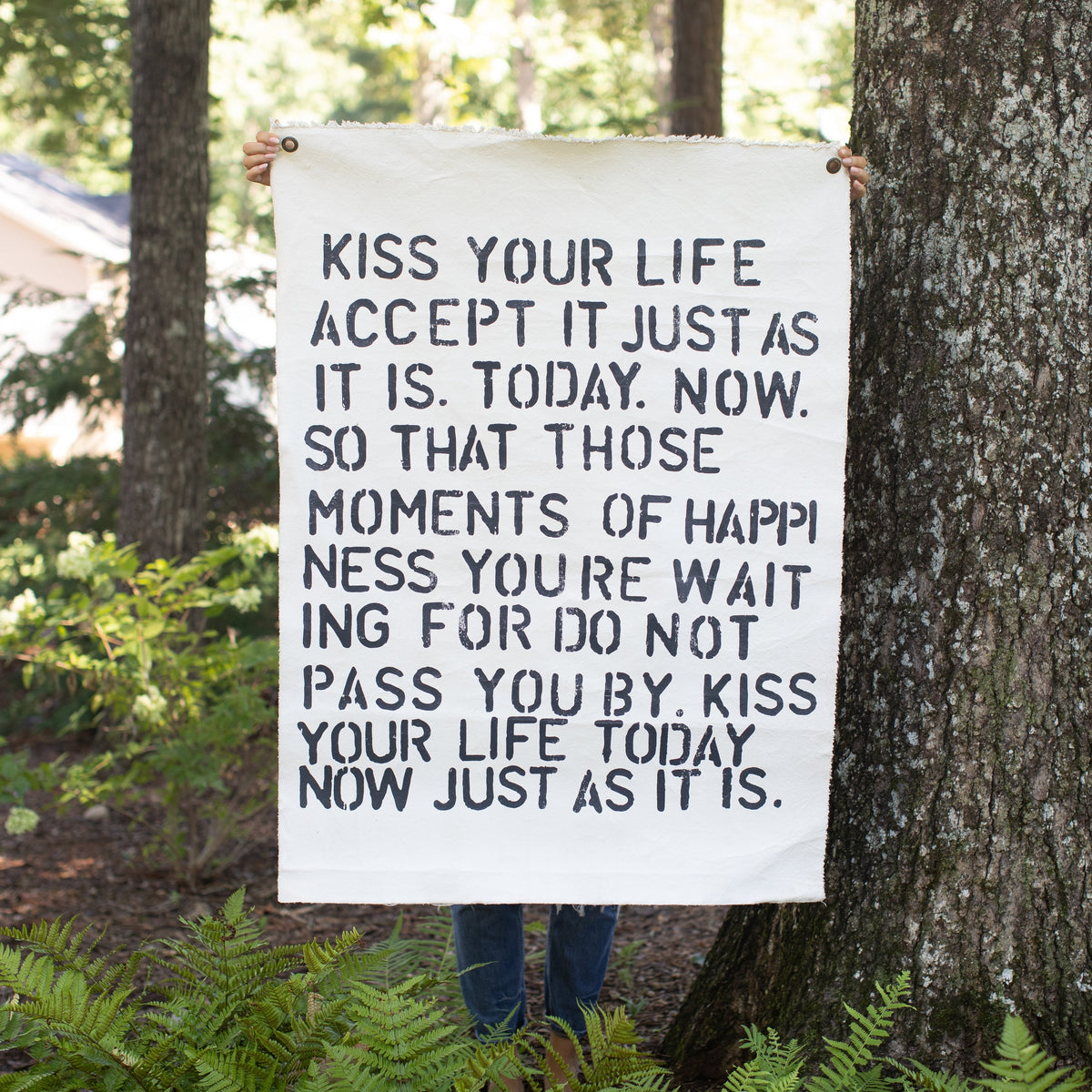 ***Kiss Your Life Hand Painted Wall Tarp - 36x48