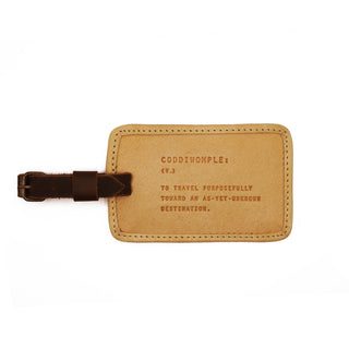 Coddiwomple Leather Luggage Tag in Honey