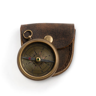 J. Cricket Compass with Leather Pouch