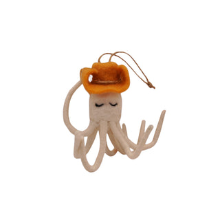 Felt Cowboy Octopus Ornament - Set of 4