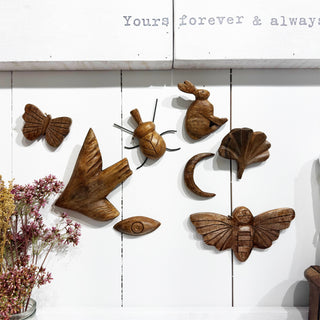 Hand Carved Wooden Symbols and Creatures - Set of 8