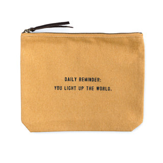 Daily Reminder Canvas Zip Bag- Sunflower