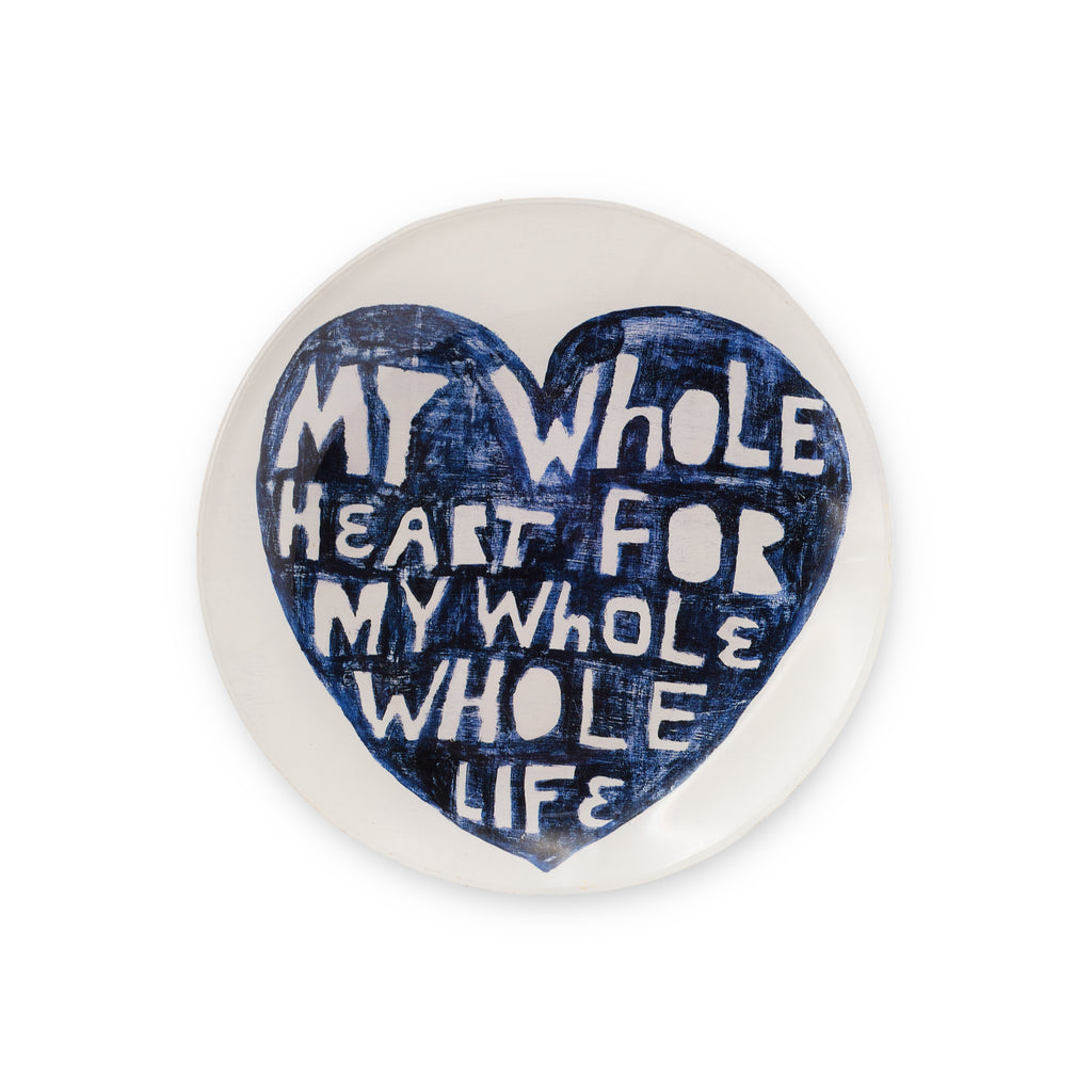 My Whole Heart Round Decoupage Plate - 6in