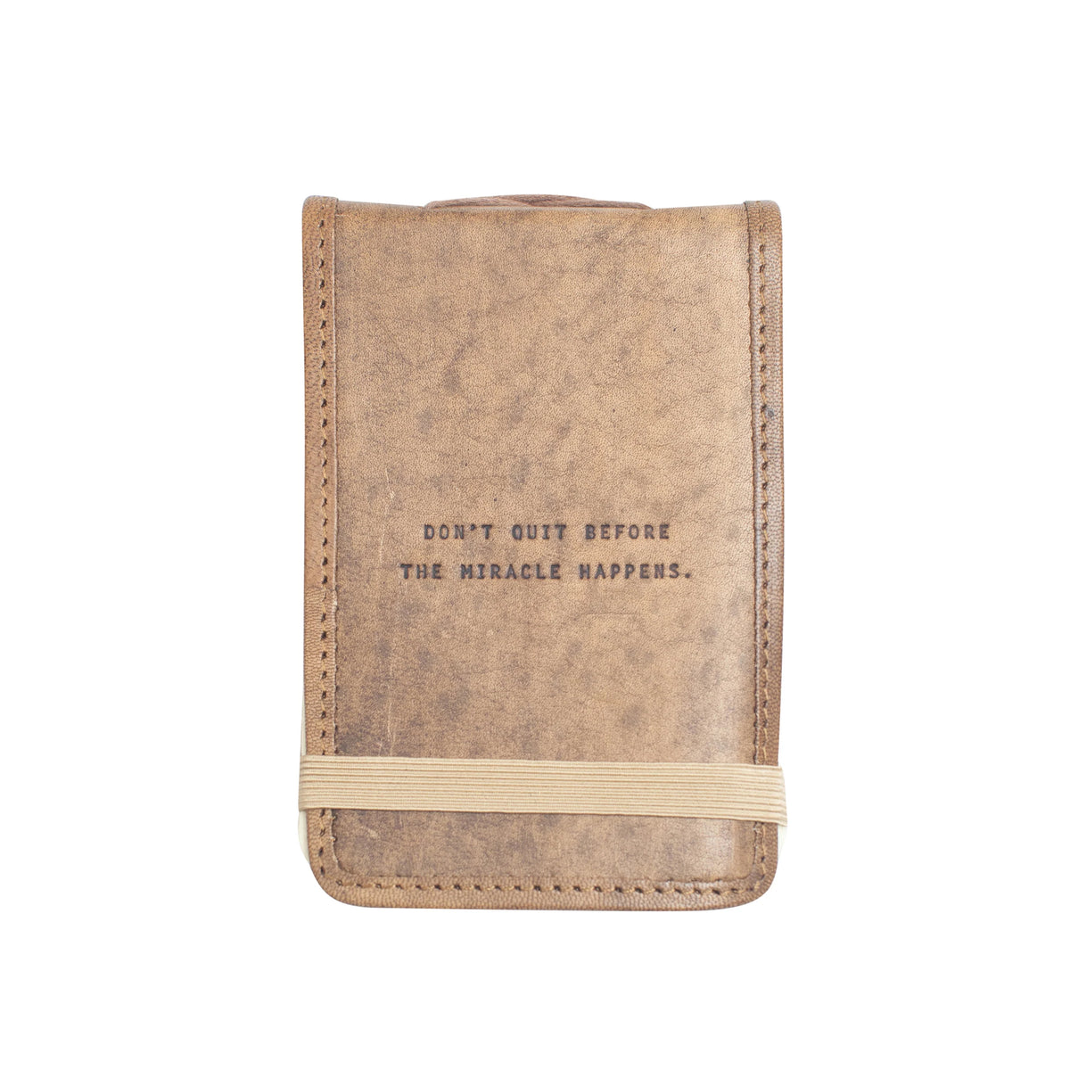 Don't Quit Mini Signature Leather Journal - Maple