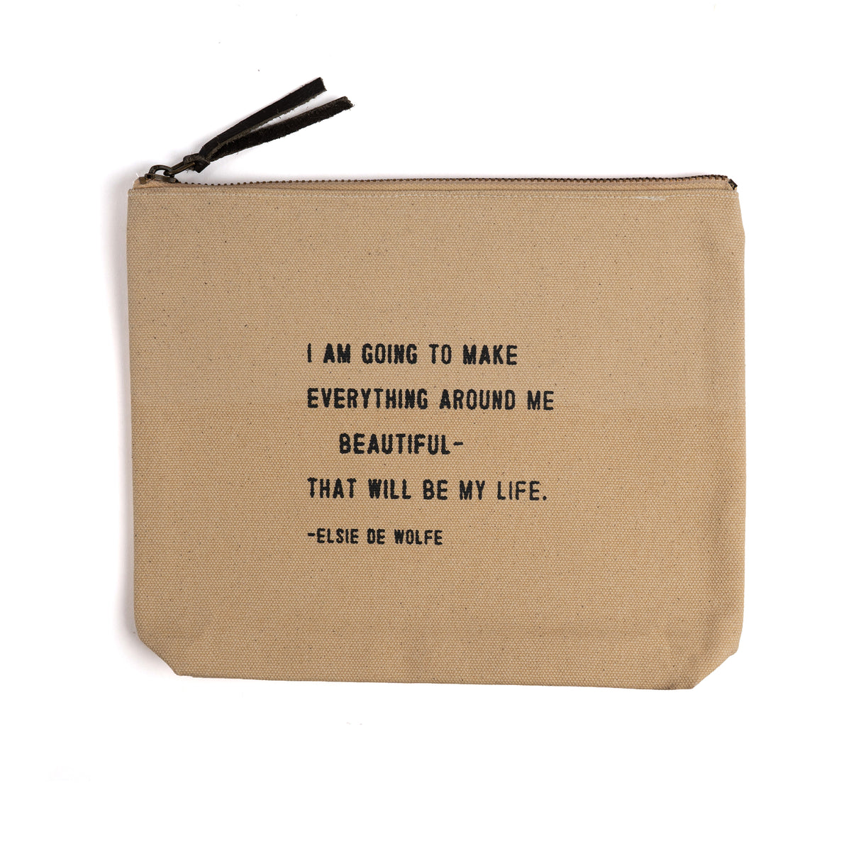 I Am Going To Make Canvas Zip Bag - Flax