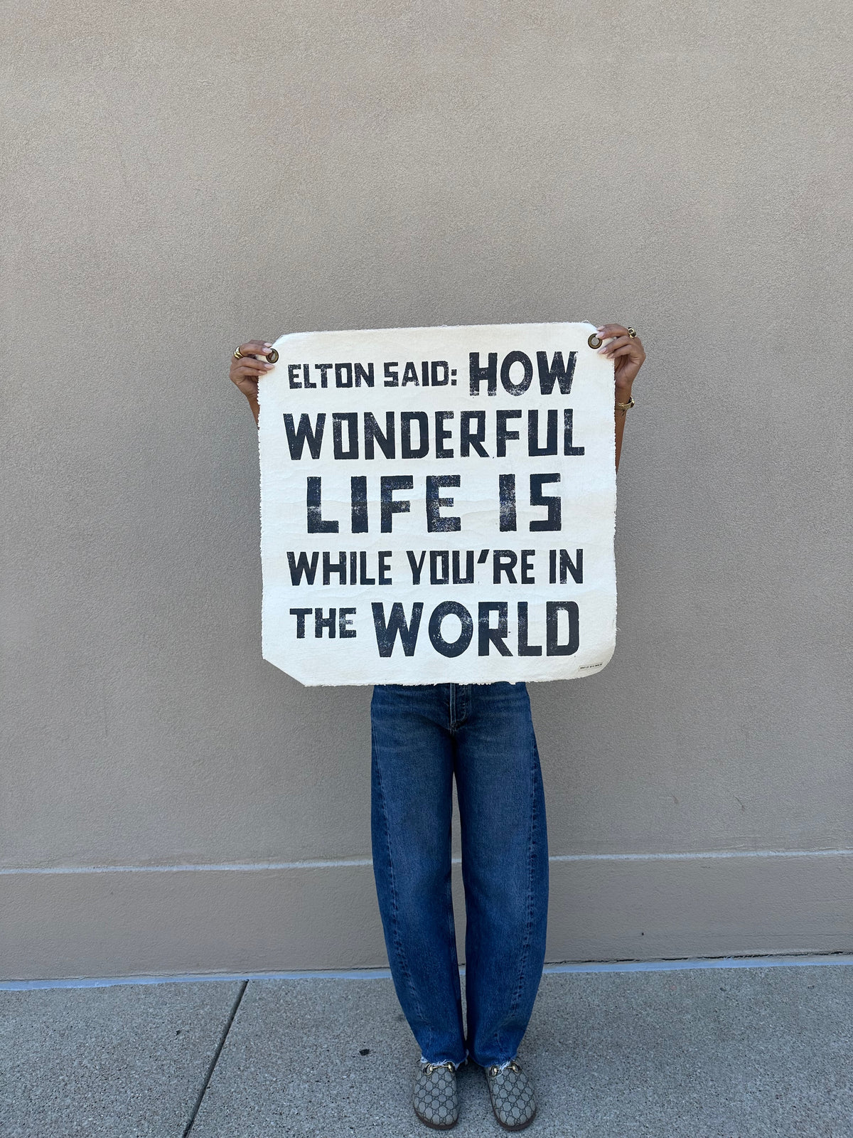 Elton Said Hand Painted Wall Tarp 25x25