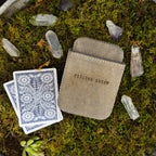***Feeling Lucky Leather Playing Card Case - Stone