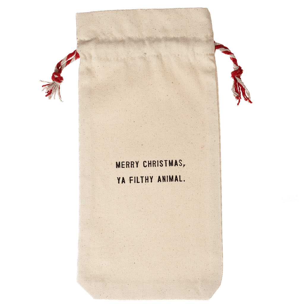 Merry Christmas Ya Filthy Animal Seasonal Wine Bag