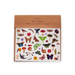 Flora and Fauna Temporary Tattoos - 6"x8" Sheet