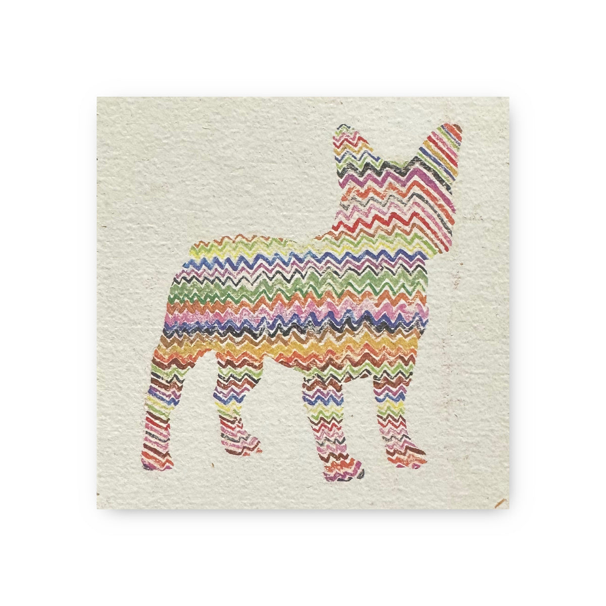 Frenchie With Zig Zags Art Tile