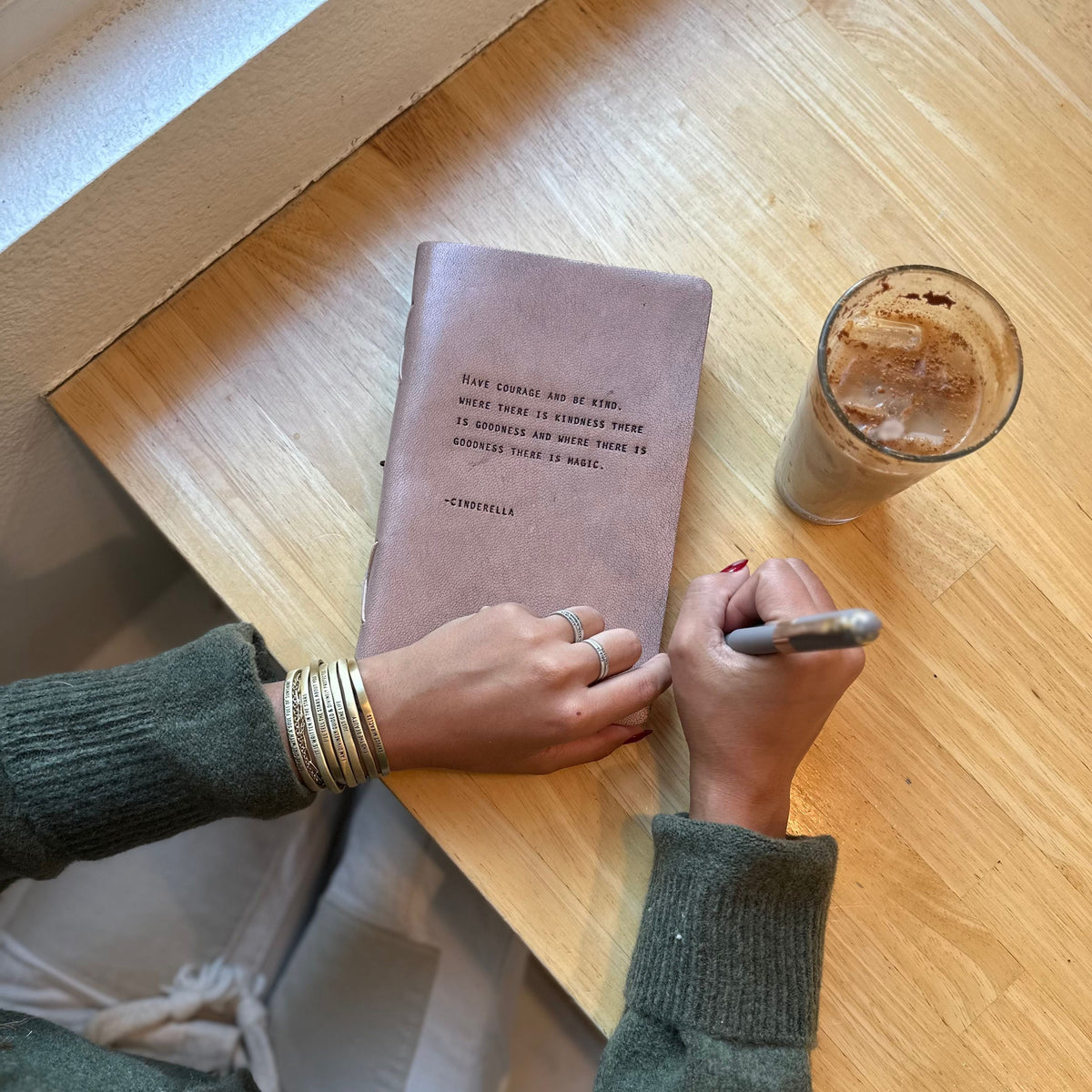 Cinderella Artisan Leather Journal - Blush