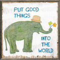 Good Things Elephant Art Print - Grey Wood