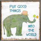 Good Things Elephant Art Print - Grey Wood