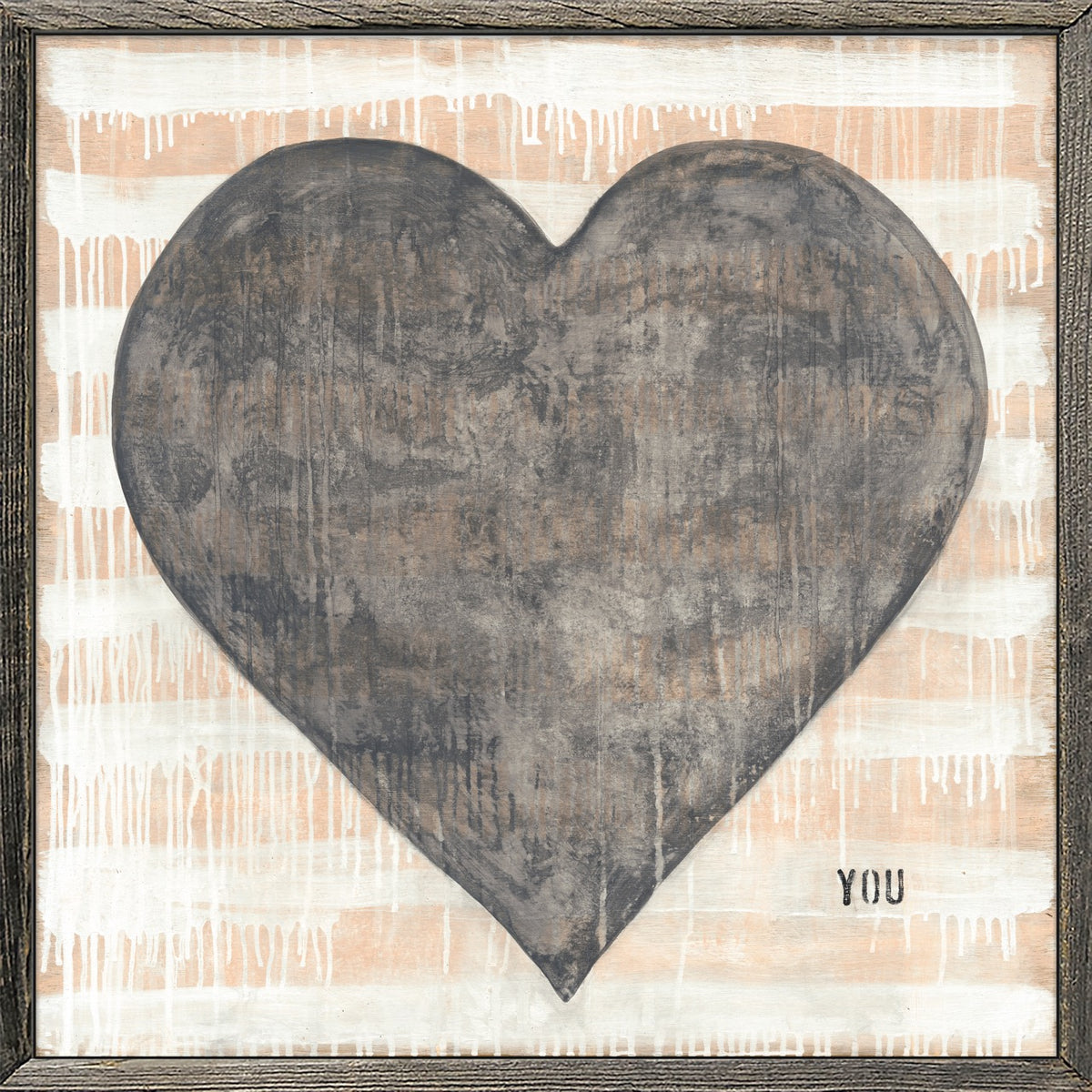 Grand Coeur Art Print - Grey Wood