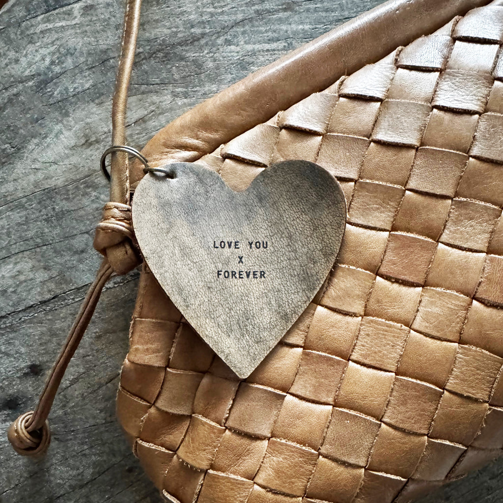 Heart Leather Keychains - Set of 18