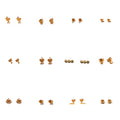 Tiny Stackable Stud Earrings Collection- Set of 12