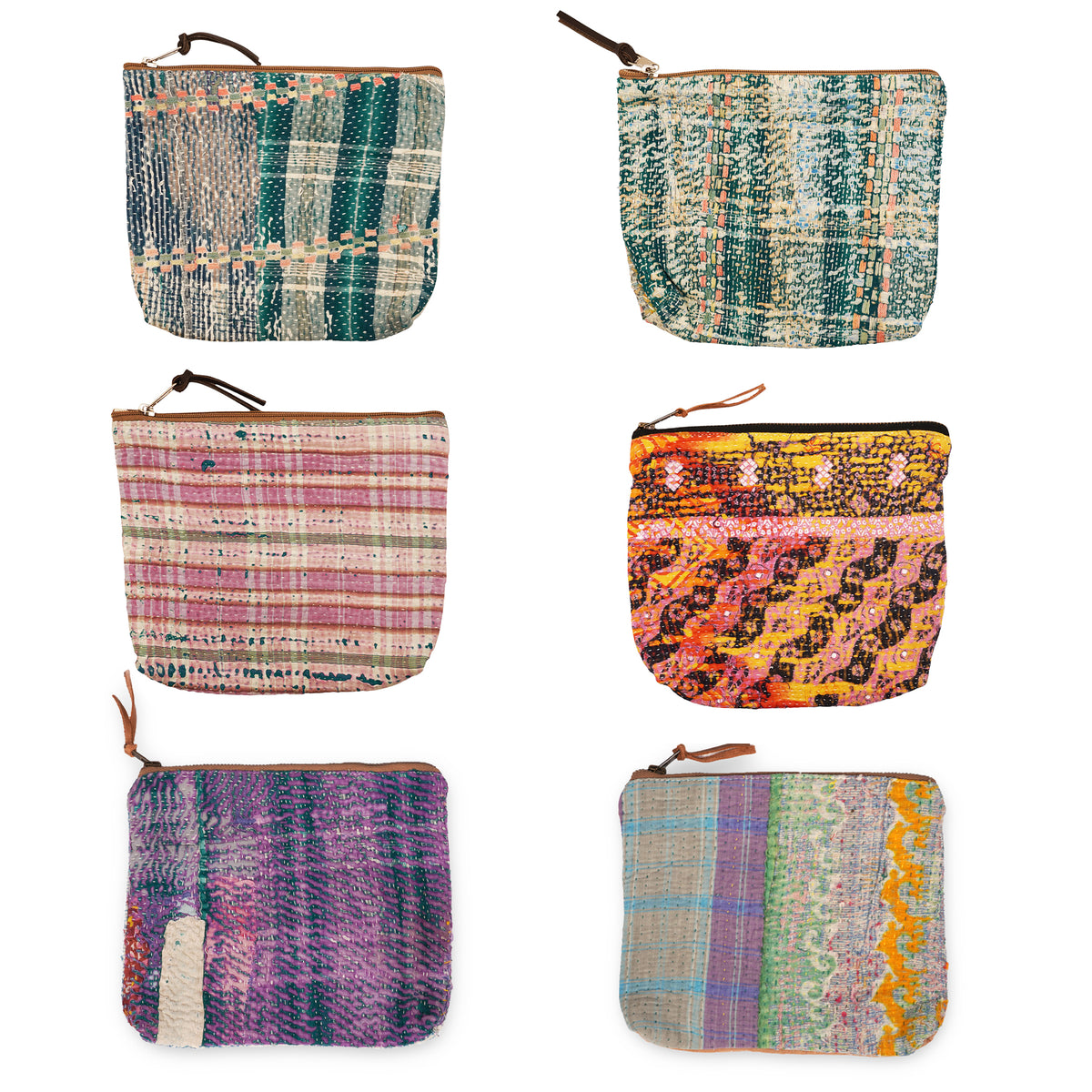 Kantha Zip Bag- Set of 6
