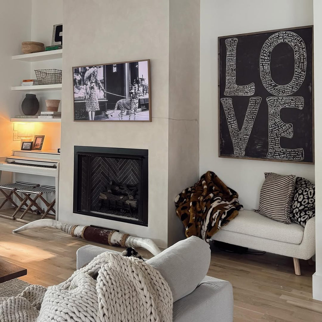 L-O-V-E Art Print - Grey Wood - Oversized