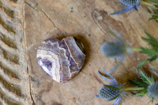 Amethyst Flat Stone Hearts (Set of 6) - 2.5"x2.5"