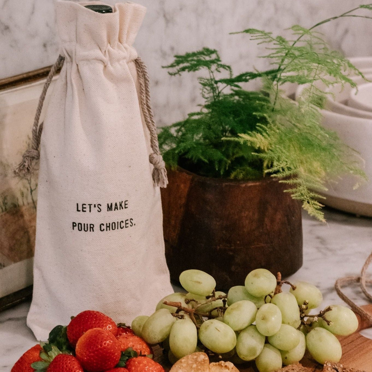 Let's Make Pour Choices Wine Bag
