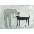 Man with Dog Art Print - Gallery Wrap