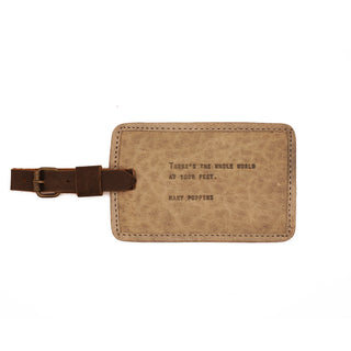 Mary Poppins Leather Luggage Tag in Sage