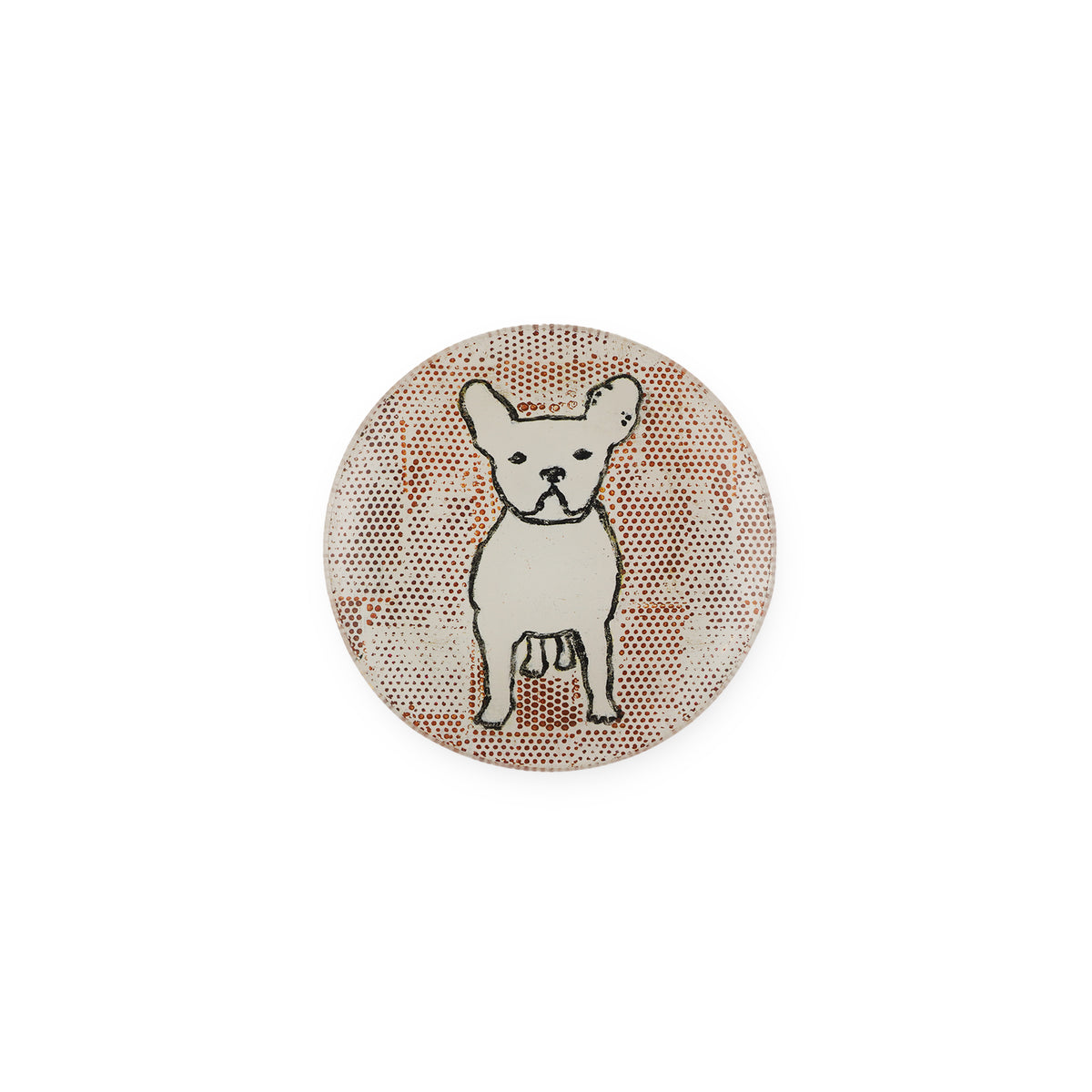 Frenchie Round Decoupage Plate - 4in