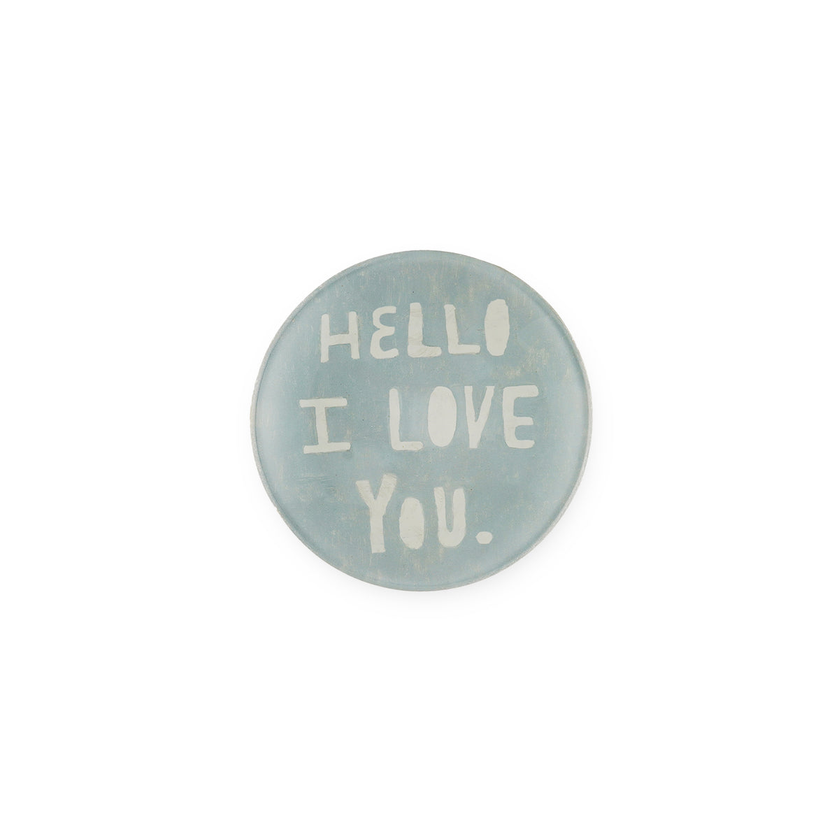 Hello I Love You Round Decoupage Plate - 4in
