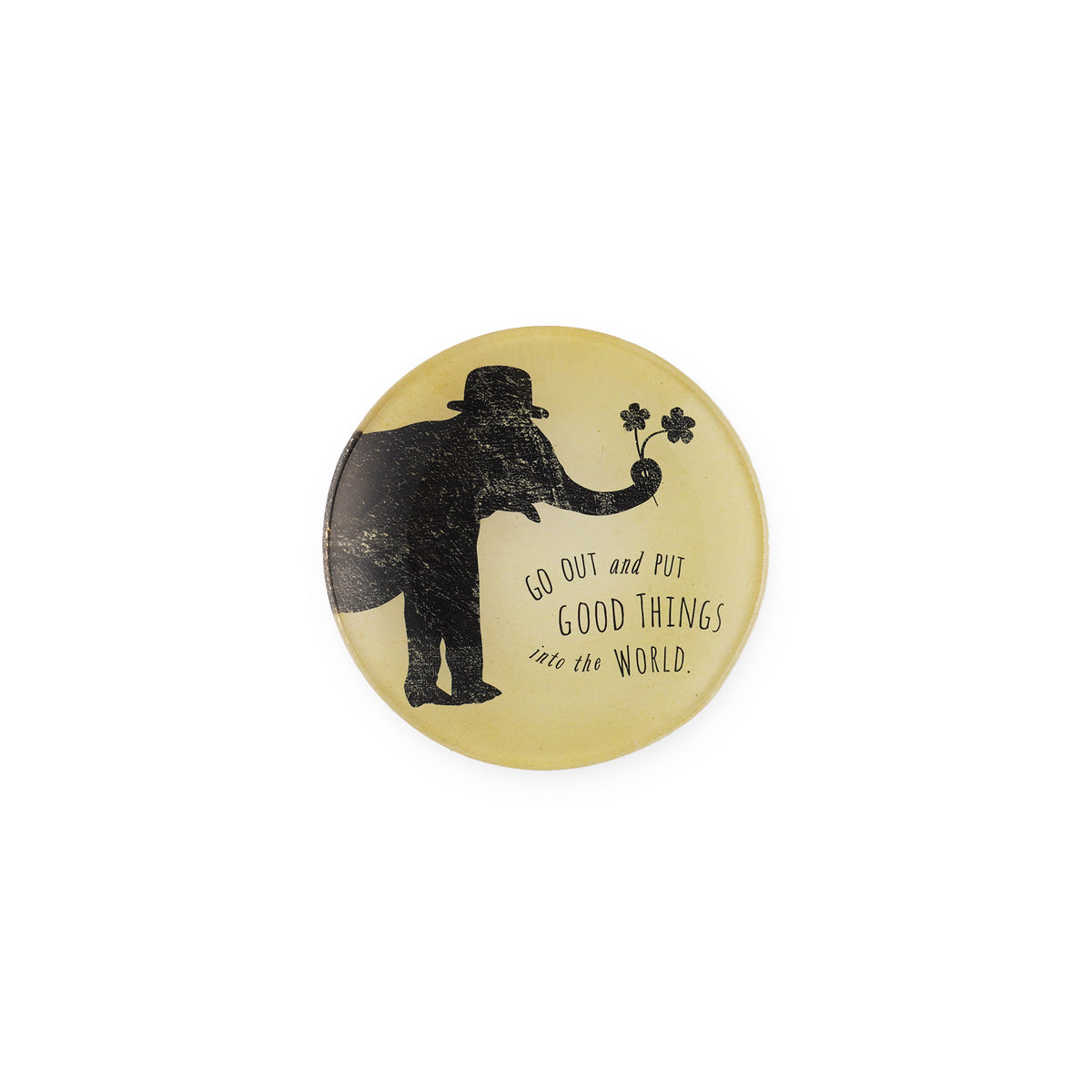 Good Things Elephant Round Decoupage Plate - 4in