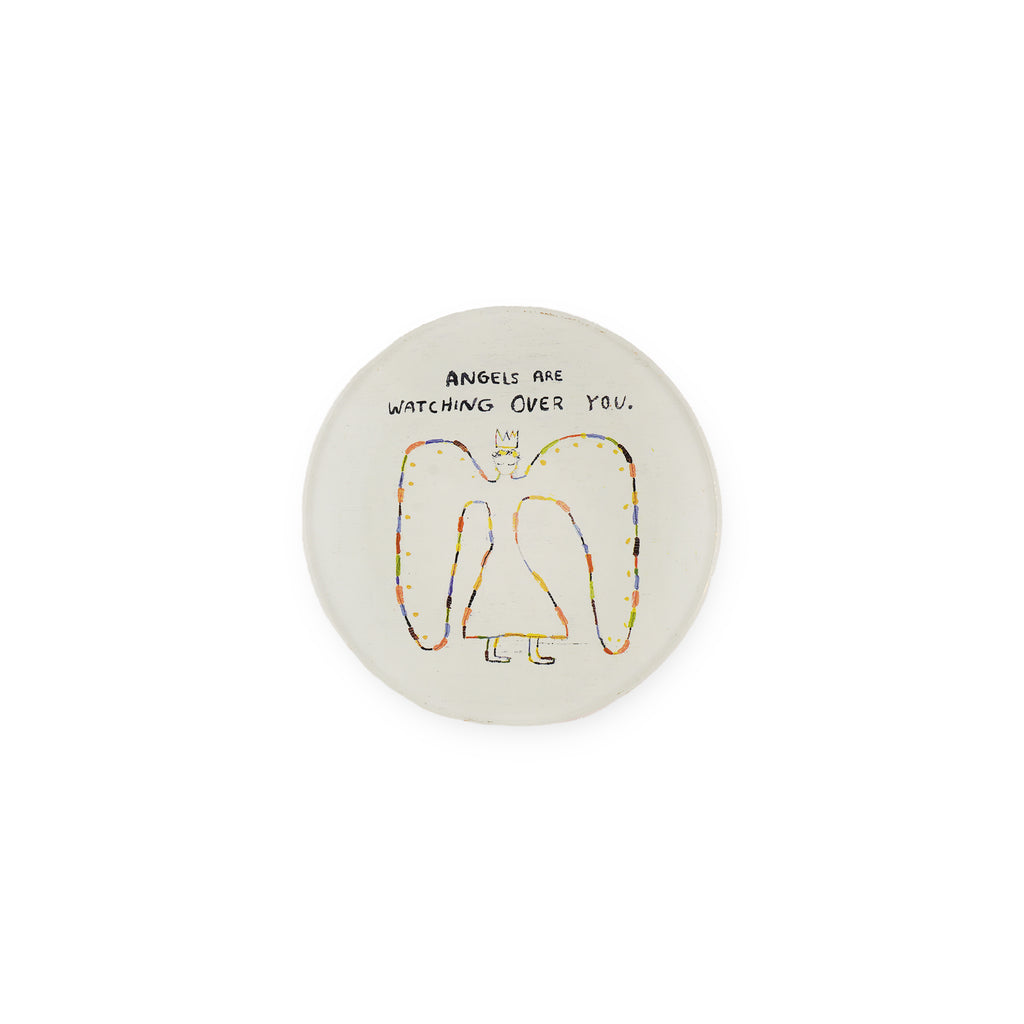 Angels Are Watching Round Decoupage Plate - 4in