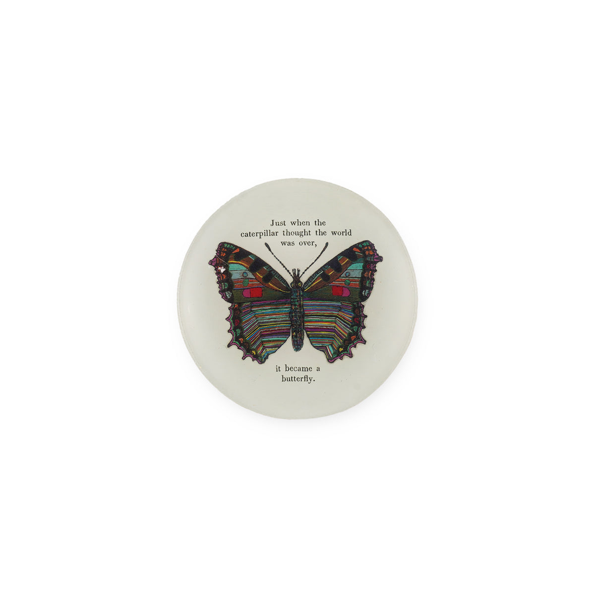 Butterfly Round Decoupage Plate - 4in