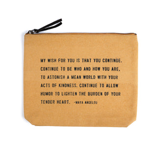 My Wish For You (Maya Angelou) Canvas Zip Bag- Sunflower