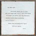 Never Stop Shining Art Print - Grey Wood