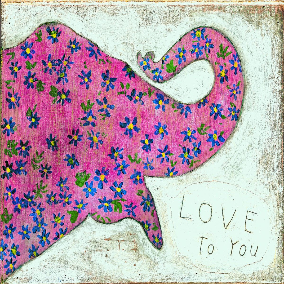 Pink Elephant Art Print - Gallery Wrap